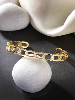 Men gold-plated metal cuff bracelet 1