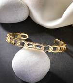 Men gold-plated metal cuff bracelet
