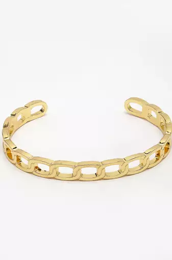Men gold-plated metal cuff bracelet