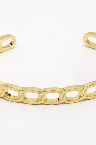 Men gold-plated metal cuff bracelet