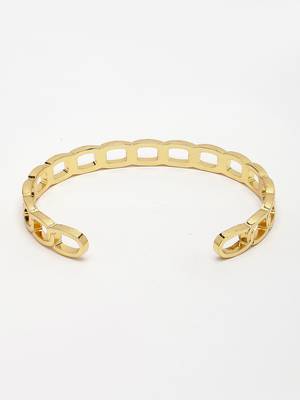 Men gold-plated metal cuff bracelet 4