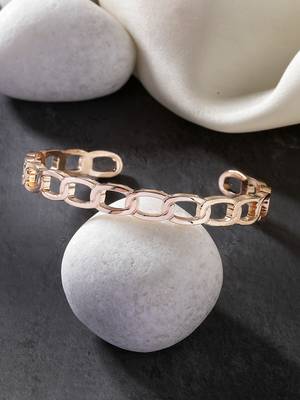 Men rose gold metal cuff bracelet 1