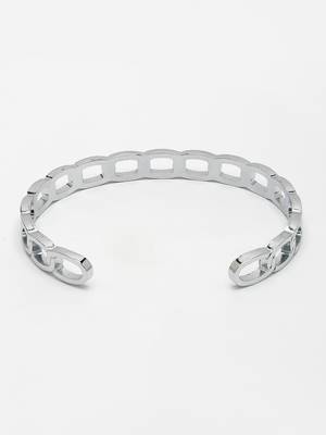 Men silver-plated metal cuff bracelet 3