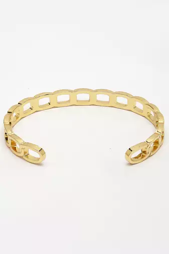 Men set of 2 gold & black rhodium-plated  metal cuff bracelet