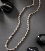 Men rhodium-plated stainless steel chain