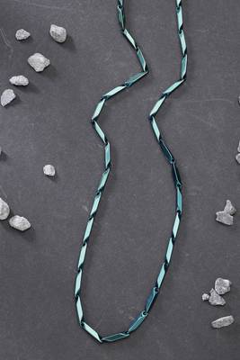 Men green rhodium-plated  stainless steel chain 1