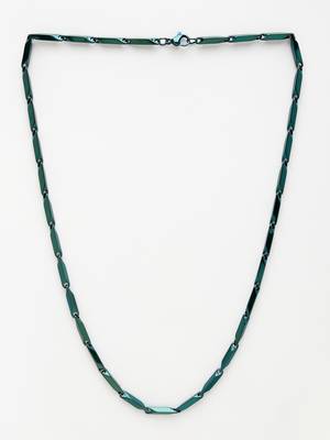Men green rhodium-plated  stainless steel chain 2