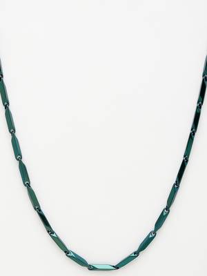 Men green rhodium-plated  stainless steel chain 4
