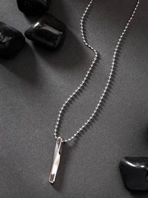 Men silver-plated  stainless steel pendant with chain 1