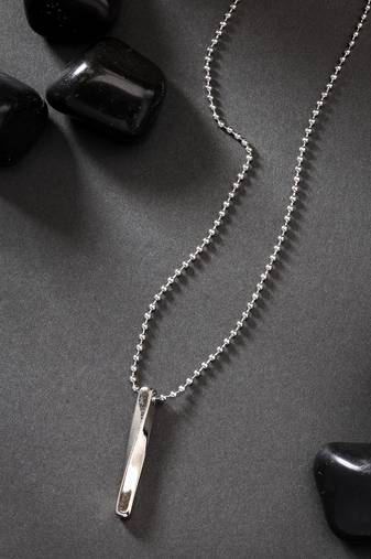 Men silver-plated  stainless steel pendant with chain
