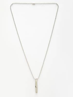 Men silver-plated  stainless steel pendant with chain 2