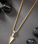 Men gold-plated arrow-shaped pendant with chain