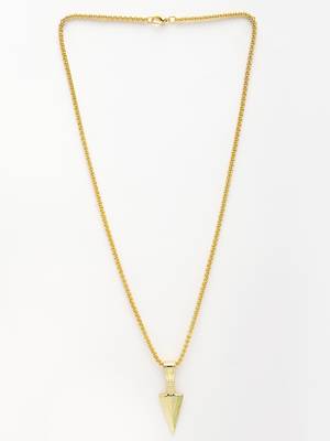 Men gold-plated arrow-shaped pendant with chain 3