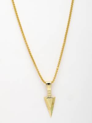 Men gold-plated arrow-shaped pendant with chain 4