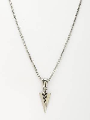 Men silver-plated arrow-shaped pendant with chain 3