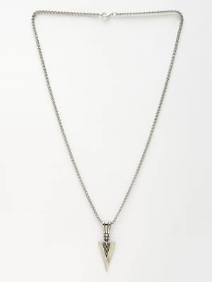 Men silver-plated arrow-shaped pendant with chain 4