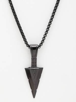 Men set of 3 multicolor rhodium-plated arrow-shaped pendant with chain 3