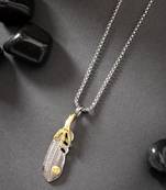 Men silver-plated  stainless steel pendant with chain
