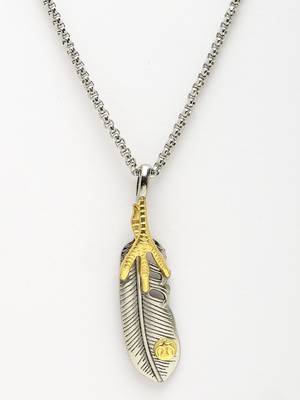 Men silver-plated  stainless steel pendant with chain 2