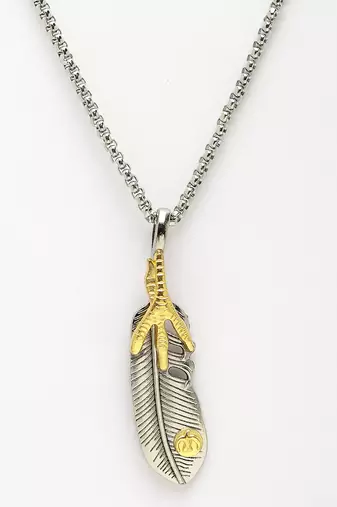 Men silver-plated  stainless steel pendant with chain
