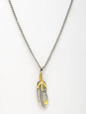 Men silver-plated  stainless steel pendant with chain 3