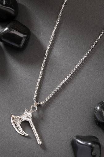 Men silver-plated  stainless steel pendant with chain