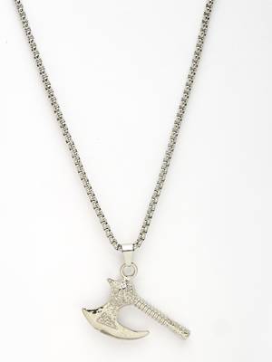 Men silver-plated  stainless steel pendant with chain 3