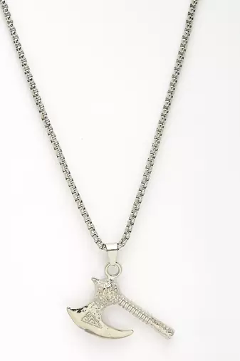 Men silver-plated  stainless steel pendant with chain
