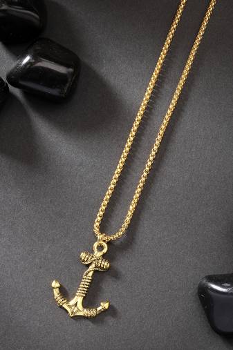 Men gold-plated  stainless steel pendant with chain