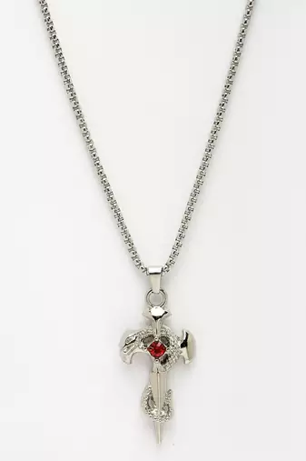 Men silver-plated  stainless steel pendant with chain