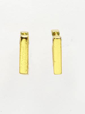 Men gold-plated geometric shape stainless steel hoop earrings 3