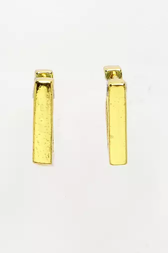 Men gold-plated geometric shape stainless steel hoop earrings