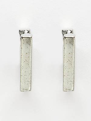 Men silver-plated  geometric shape stainless steel hoop earrings 3