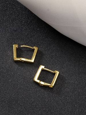 Men set of 3 multicolor rhodium-plated geometric shape stainless steel hoop earrings 2