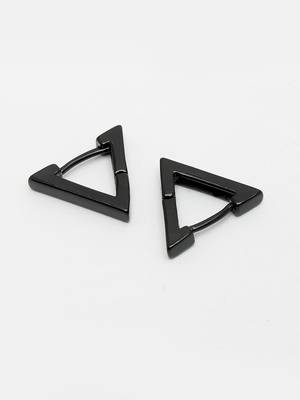 Men black rhodium-plated geometric shape stainless steel studs earring 3