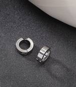 Men silver-plated stainless steel hoop earrings