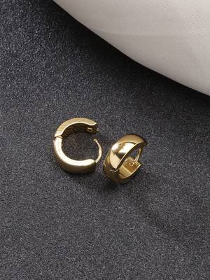 Men gold-plated  stainless steel hoop earrings 1