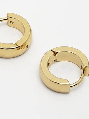 Men gold-plated  stainless steel hoop earrings 2