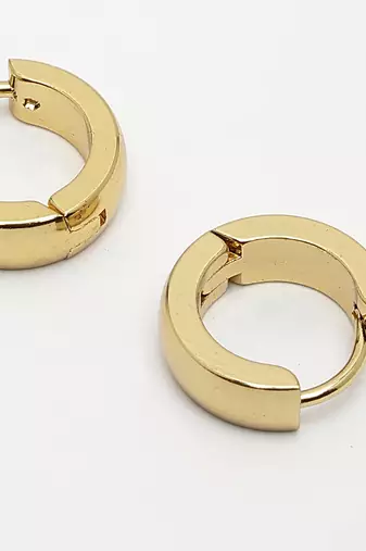 Men gold-plated  stainless steel hoop earrings