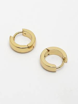 Men gold-plated  stainless steel hoop earrings 3