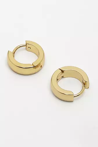 Men gold-plated  stainless steel hoop earrings