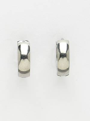 Men silver-plated  stainless steel hoop earrings 3