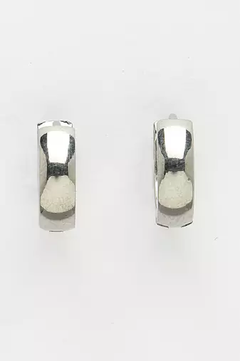Men silver-plated  stainless steel hoop earrings