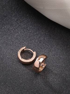 Men rose gold stainless steel hoop earrings 1