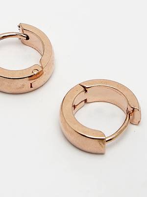 Men rose gold stainless steel hoop earrings 2