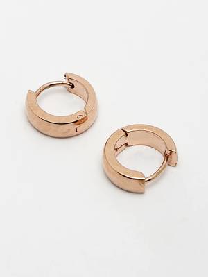 Men rose gold stainless steel hoop earrings 3