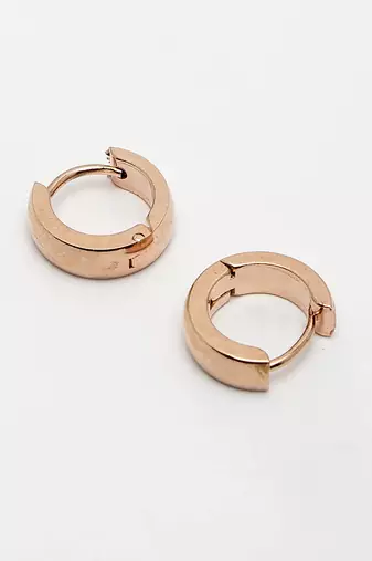 Men rose gold stainless steel hoop earrings