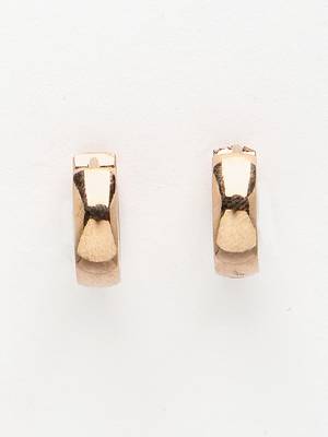 Men rose gold stainless steel hoop earrings 4