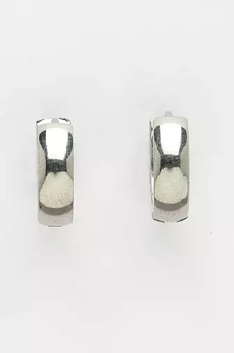 Men set of 3 multicolor rhodium-plated  stainless steel hoop earrings