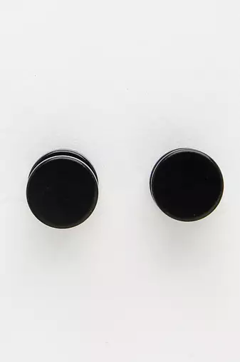 Men black rhodium-plated  metal studs earring